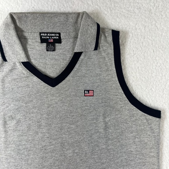 Polo Jeans‎ Co. Made in USA Sleeveless Polo Dress Gray Women's Size M VTG NMT - Picture 4 of 11